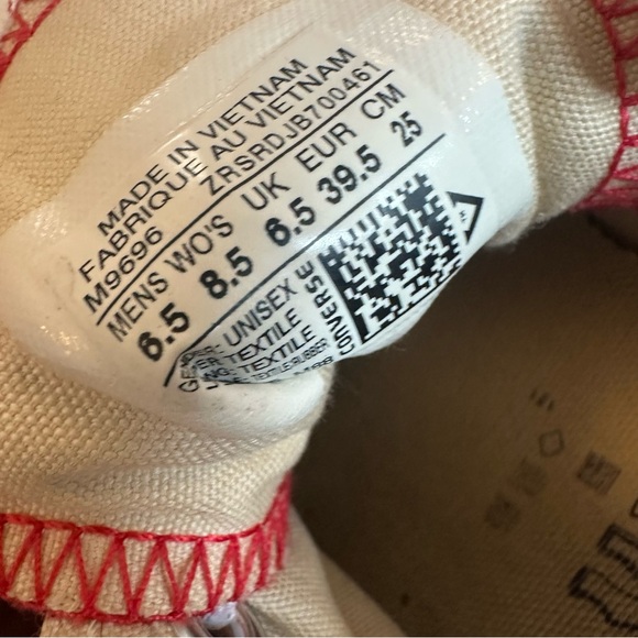 Converse Shoes Chuck Taylor All Star Low Top Canvas Sneakers Red Wo 8.5 Men 6.5 - Picture 10 of 10